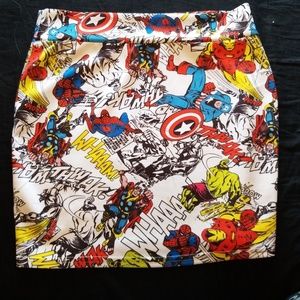 Marvel print pencil skirt